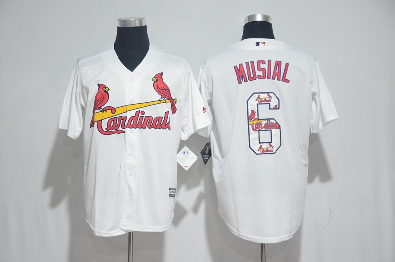 2017 MLB St. Louis Cardinals #6 Musial White Fashion Edition Jerseys